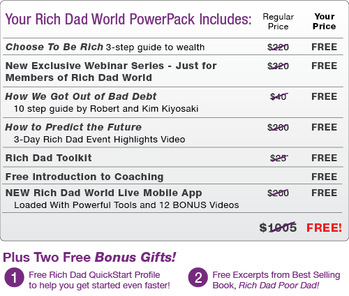 Your Rich Dad PowerPack Includes: